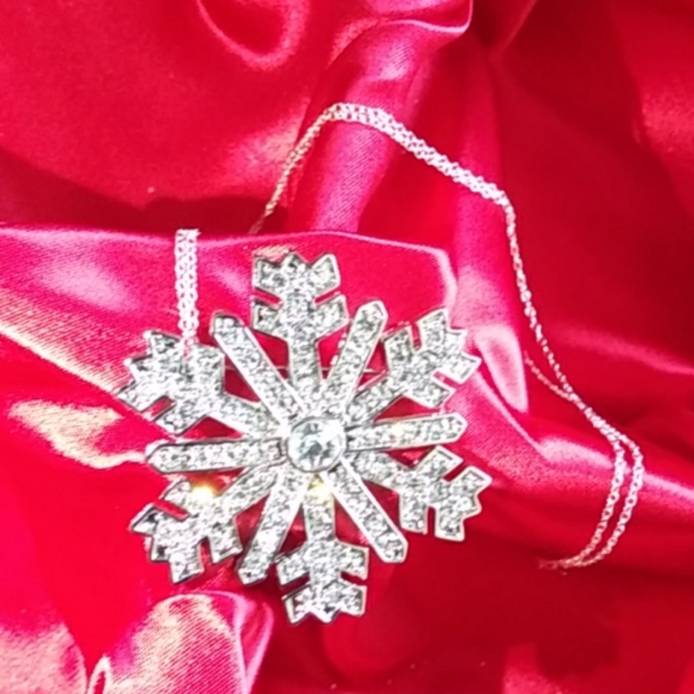 Monet Sparkling Snowflake--.925 Sterling Necklace